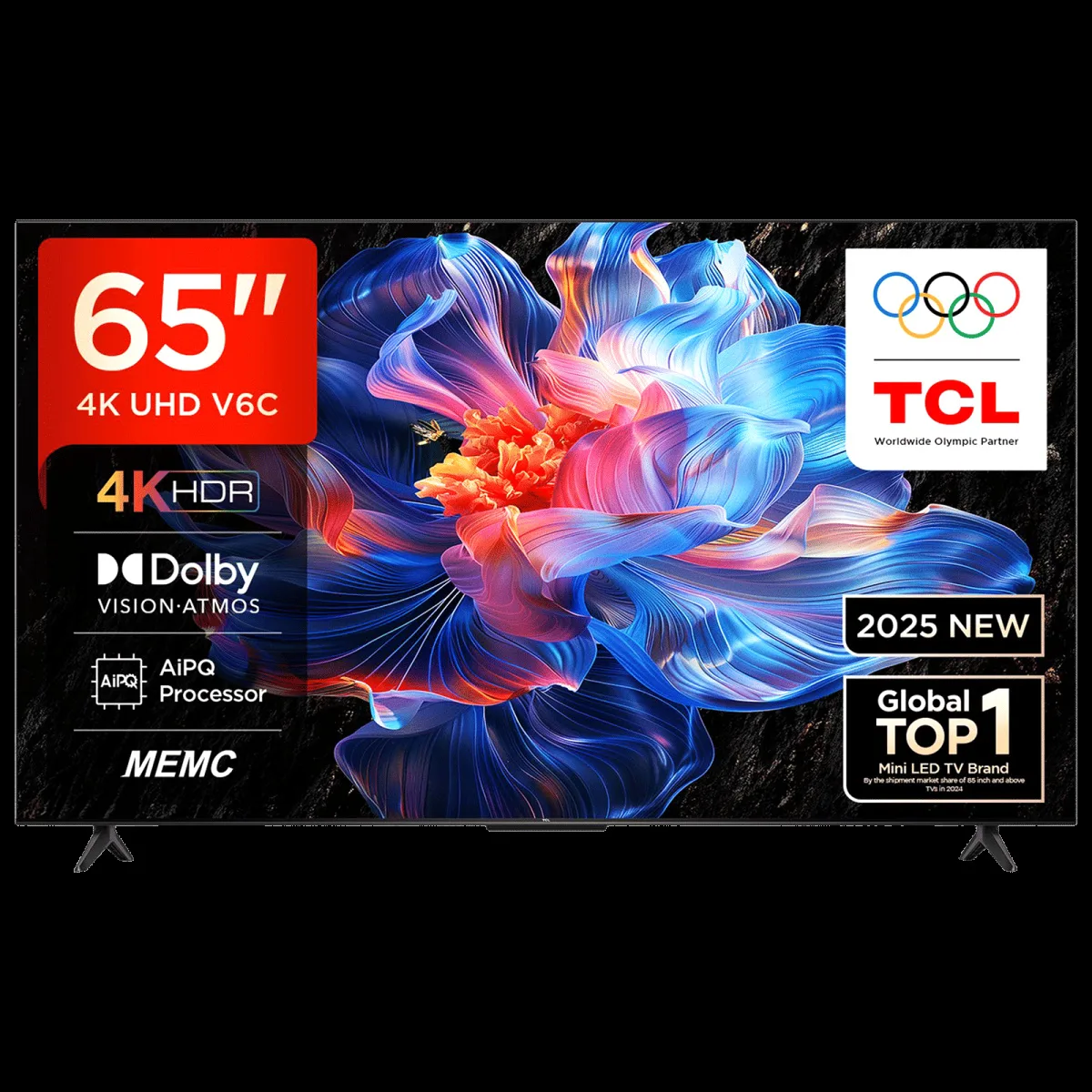 TCL V6C 165 cm (65 inch) 4 Star 4K Ultra HD LED Smart Google TV with Google Voice Assistant (2025 model)