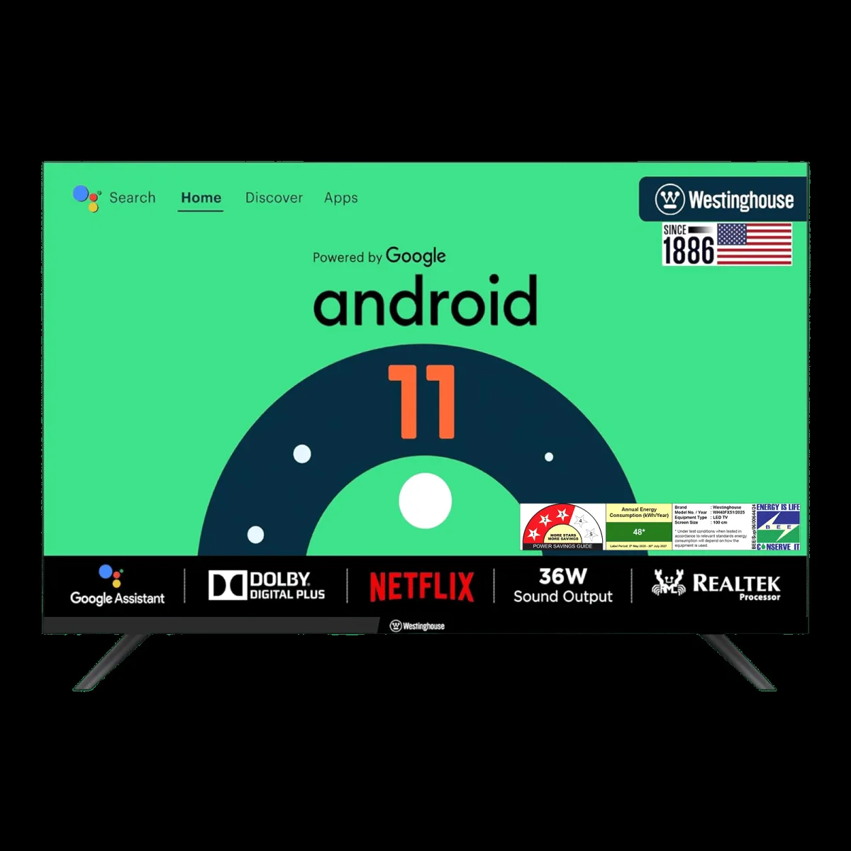 Westinghouse W2 Series 100 cm (40 inch) 3 Star Full HD LED Smart Android TV with Built-in Google Assistant (2023 model)