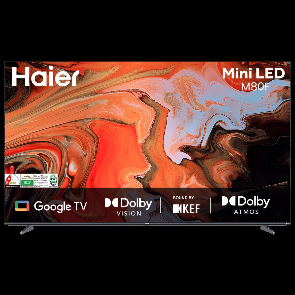 Haier M80F 125 cm (85 inch) 2 Star 4K Ultra HD Mini LED Smart Google TV with Google Assistant Support (2025 Model)