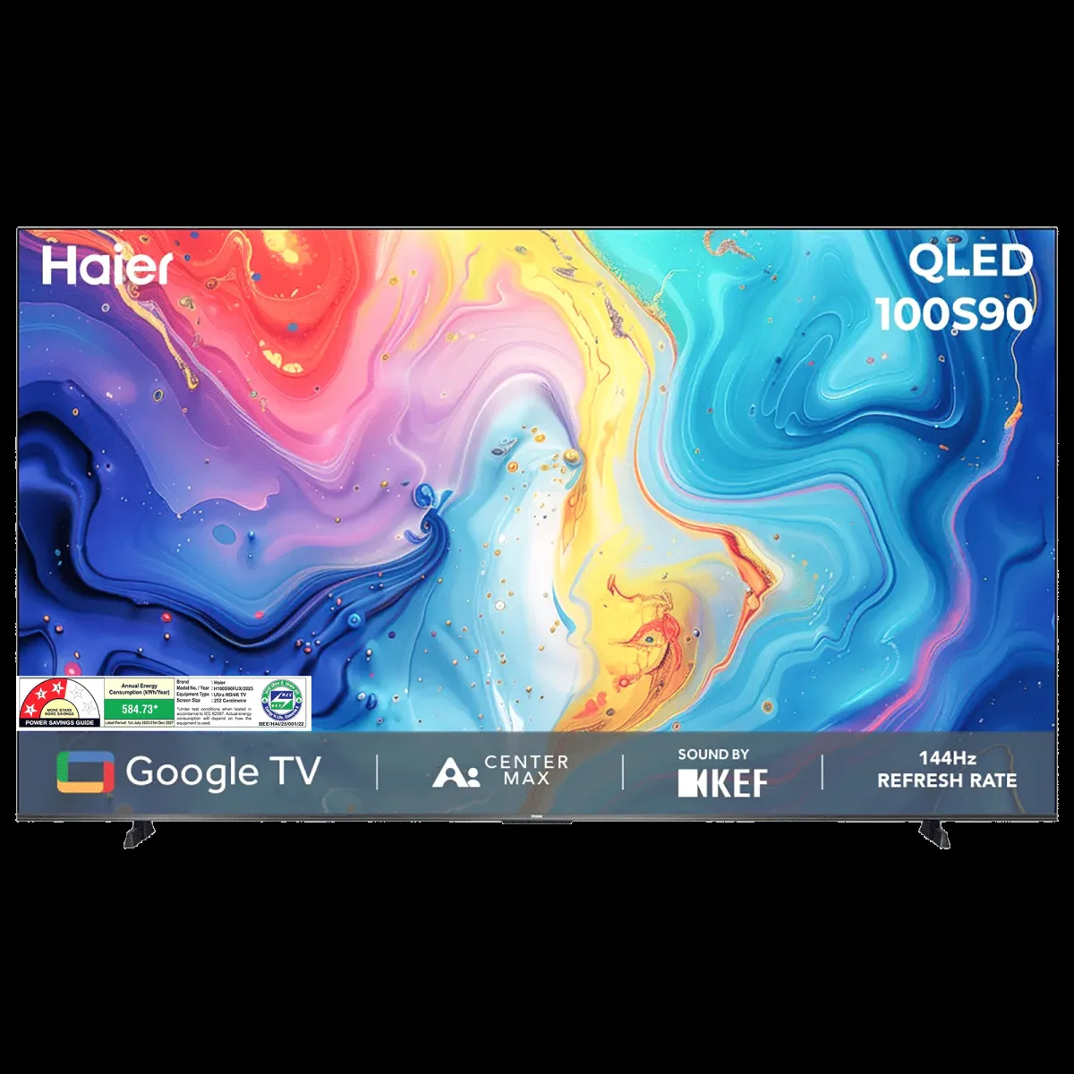 Haier S90 253 cm (100 inch) 3 Star QLED 4K Ultra HD Smart Google TV with Google Assistant (2025 model)