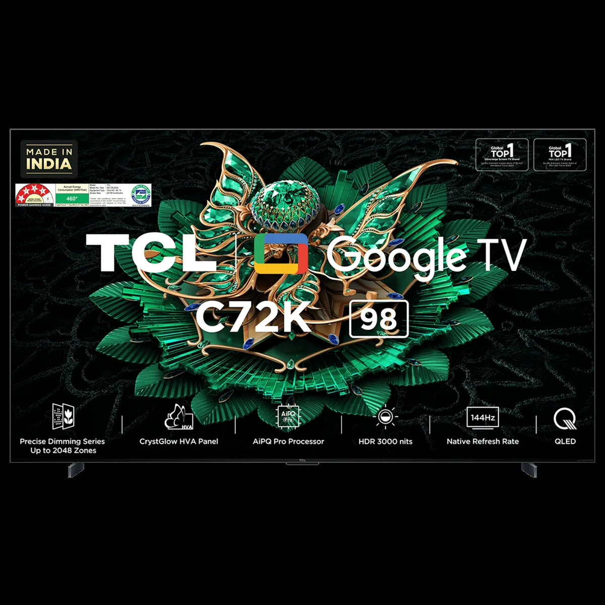 TCL C72K 247 cm (98 inch) 4 Star 4k Ultra HD Google TV with Precise Dimming Technology (2025 model)