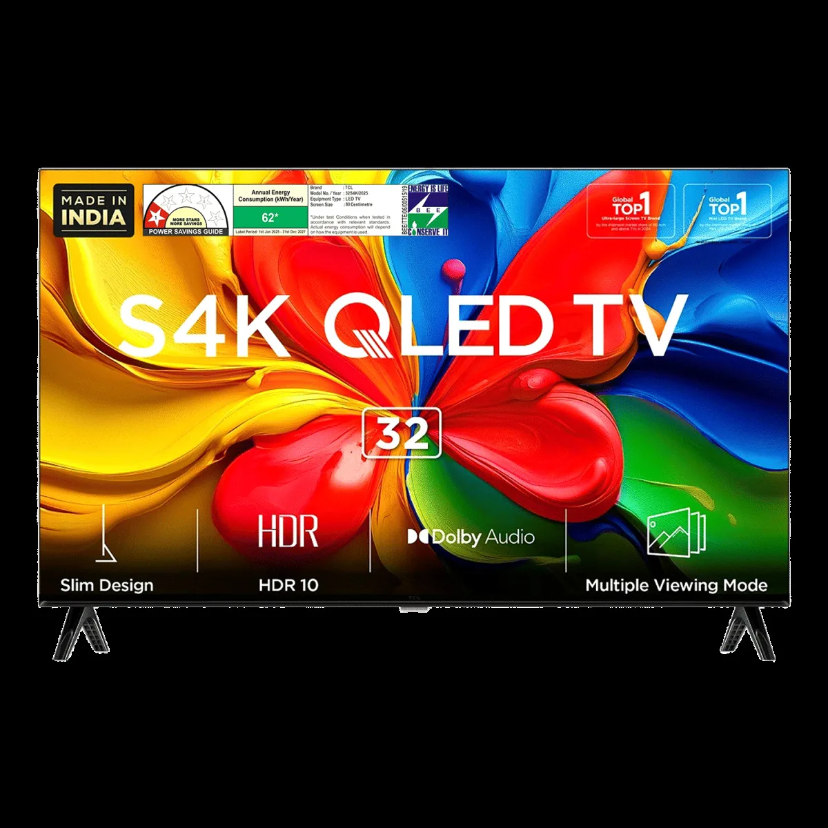 TCL S4K 80 cm (32 inch) HD QLED Smart Google TV with Google Assistant (2025 model)