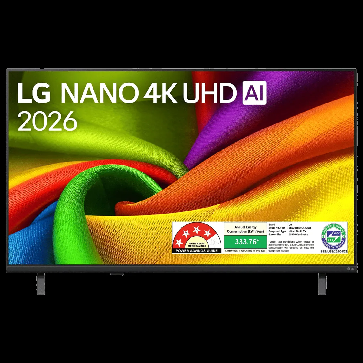 LG NanoCell AI NU885 215 cm (85 inch) 4 Star 4K Ultra HD Smart webOS TV with Intelligent Voice Recognition (2026 model)