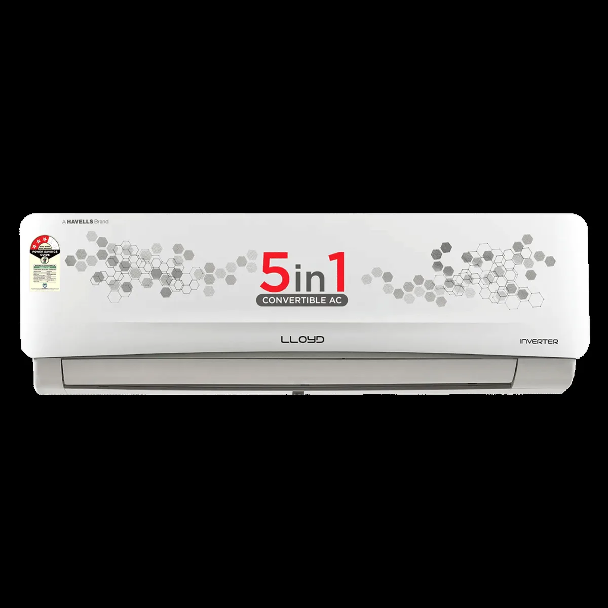 LLOYD 5 in 1 Convertible 1.2 Ton 3 Star Inverter Split AC with Anti-bacteria Filter (Copper Condenser, GLS15I3FWSEV)