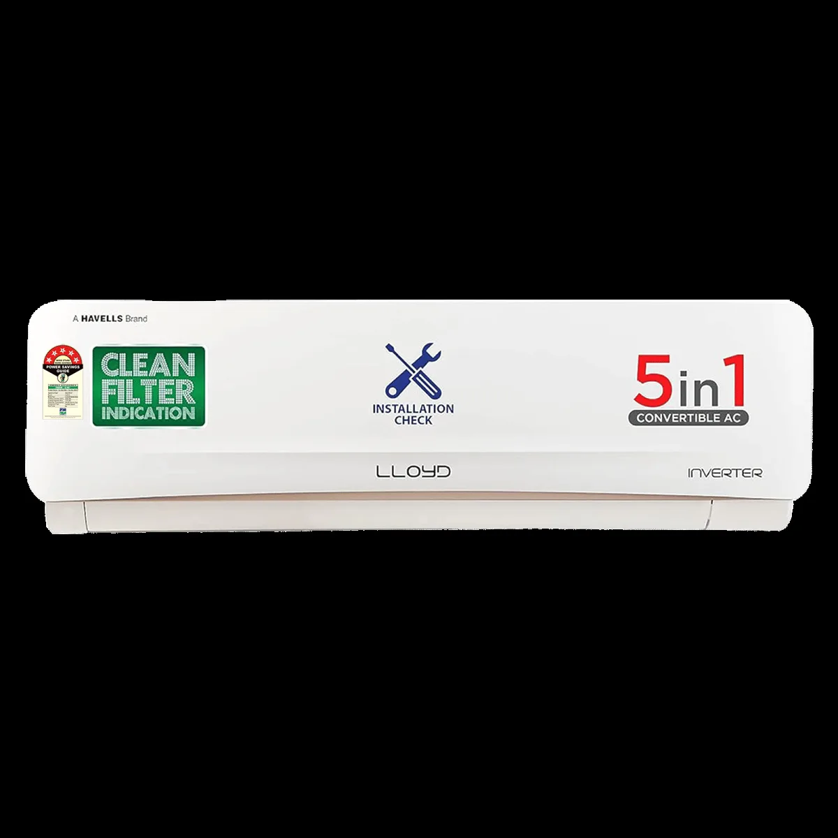 LLOYD 5 In 1 Convertible 2 Ton 5 Star Inverter Split AC with Strong Dehumidifier (Copper Condenser, GLS24I5FWGEV)