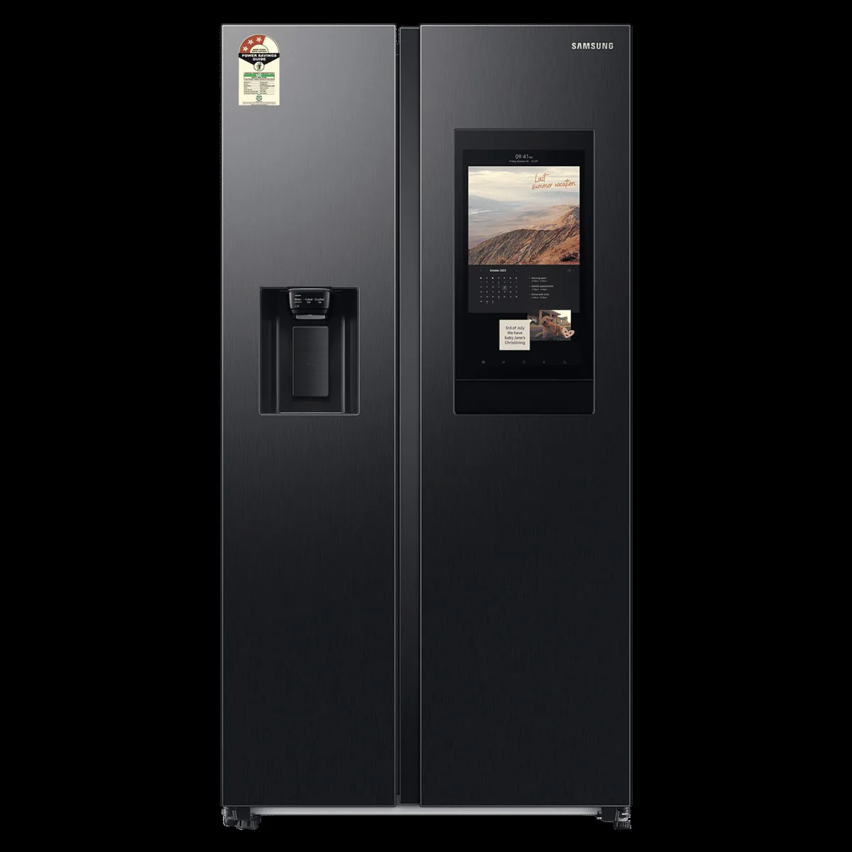 SAMSUNG 615 Litres 3 Star Auto Defrost Side by Side Refrigerator with Twin Cooling Plus (RS7HCG8543B1HL, Black DOI)