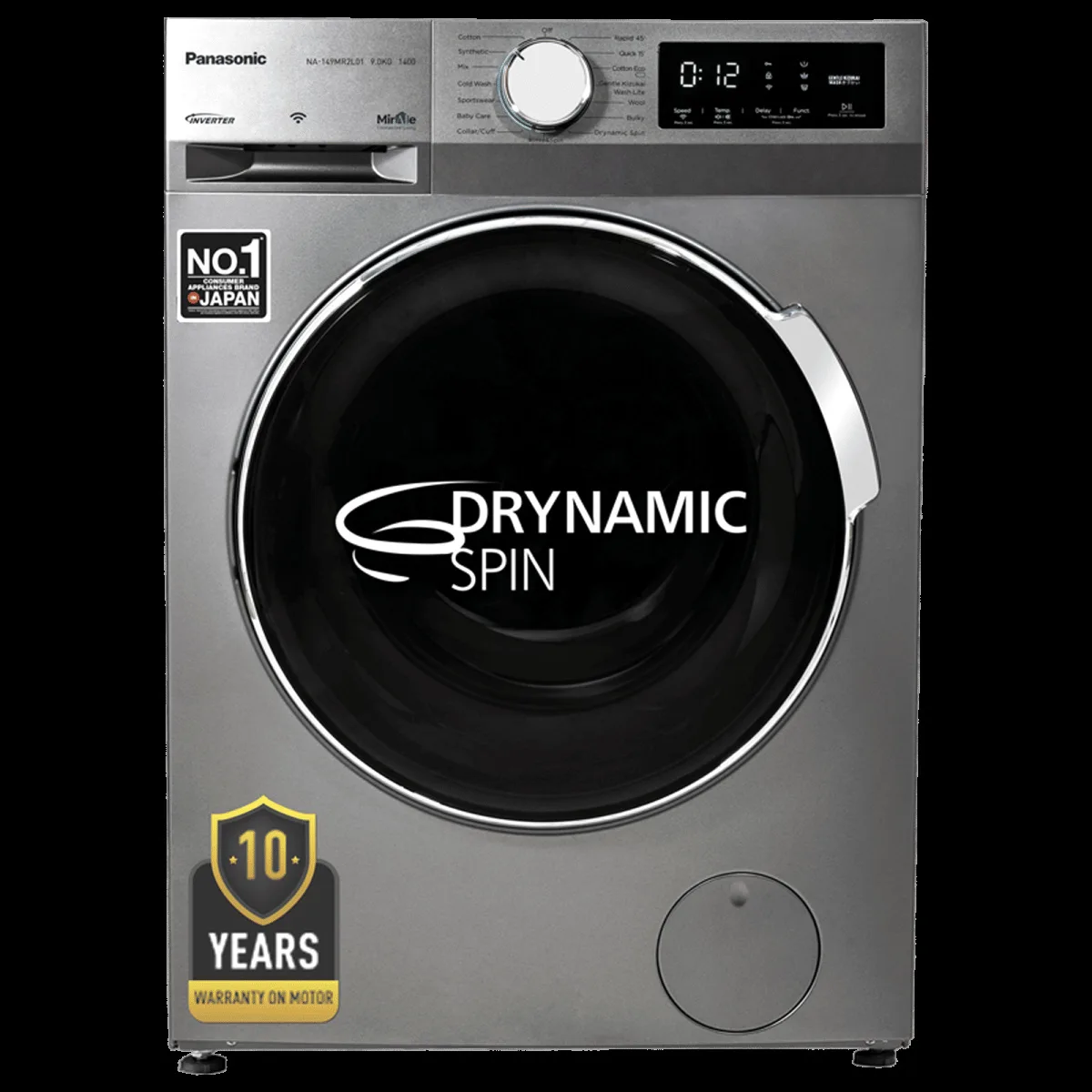 Panasonic 9 kg 5 Star Wi-Fi Fully Automatic Front Load Washing Machine (NA-149MR2L01, In-built Heater, Dark Silver)