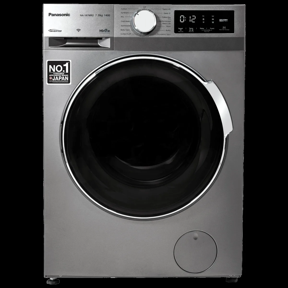 Panasonic 7 kg 5 Star Fully Automatic Front Load Washing Machine (NA-147MR2L01, Active Foam System, Dark Silver)