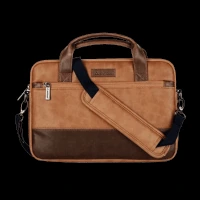 stuffcool Lush Faux Leather Laptop Sling Bag for 14 Inch Laptop (Detachable & Adjustable Shoulder Strap, Brown)