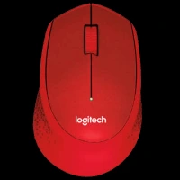 logitech M331 Plus Wireless Optical Mouse with Silent Click Buttons (1000 DPI, Plug & Play, Red)