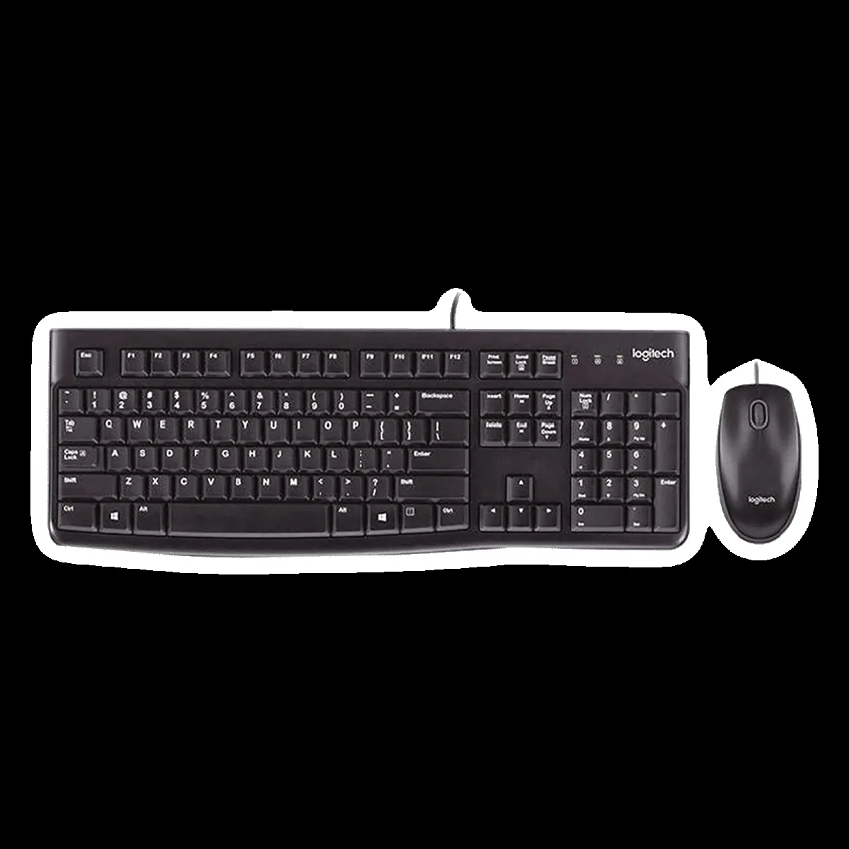 logitech MK120 Wired Keyboard & Mouse Combo (1000 DPI, Spill Resistant, Black)