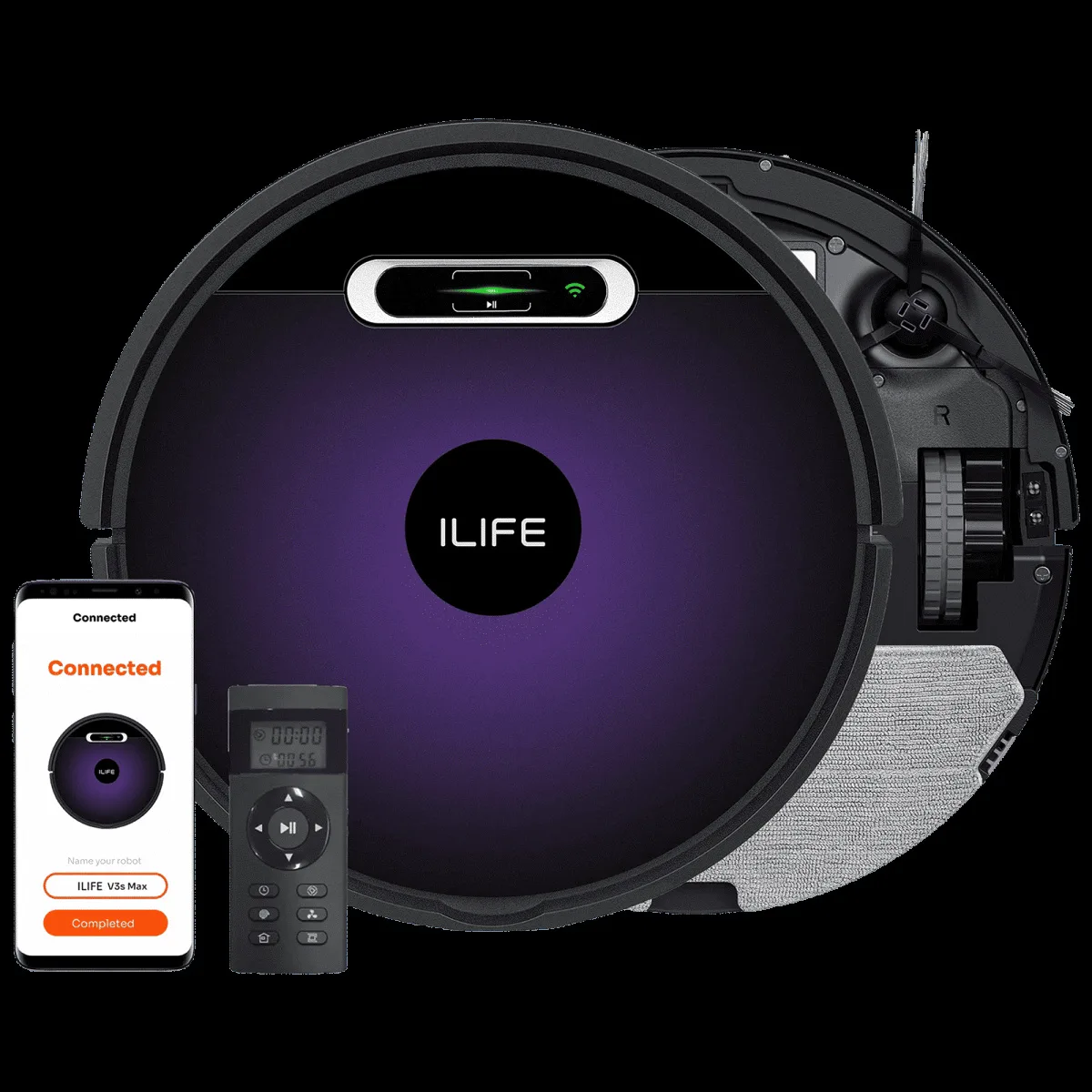 ILIFE V3s Max Robotic Vacuum Cleaner & Mop with Wi-Fi Connectivity (Alexa & Google Assistant, Purple)