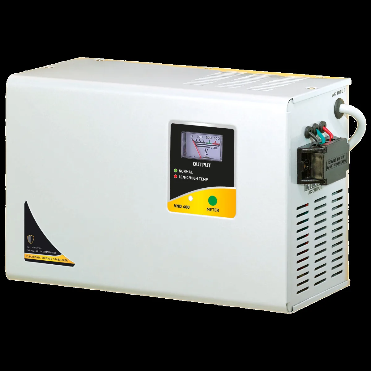 V-GUARD 12 Amps Voltage Stabilizer For Up to 1.5 Ton Air Conditioner (150 - 285 V, Built-In Thermal Overload Protection, VND 400, Grey)