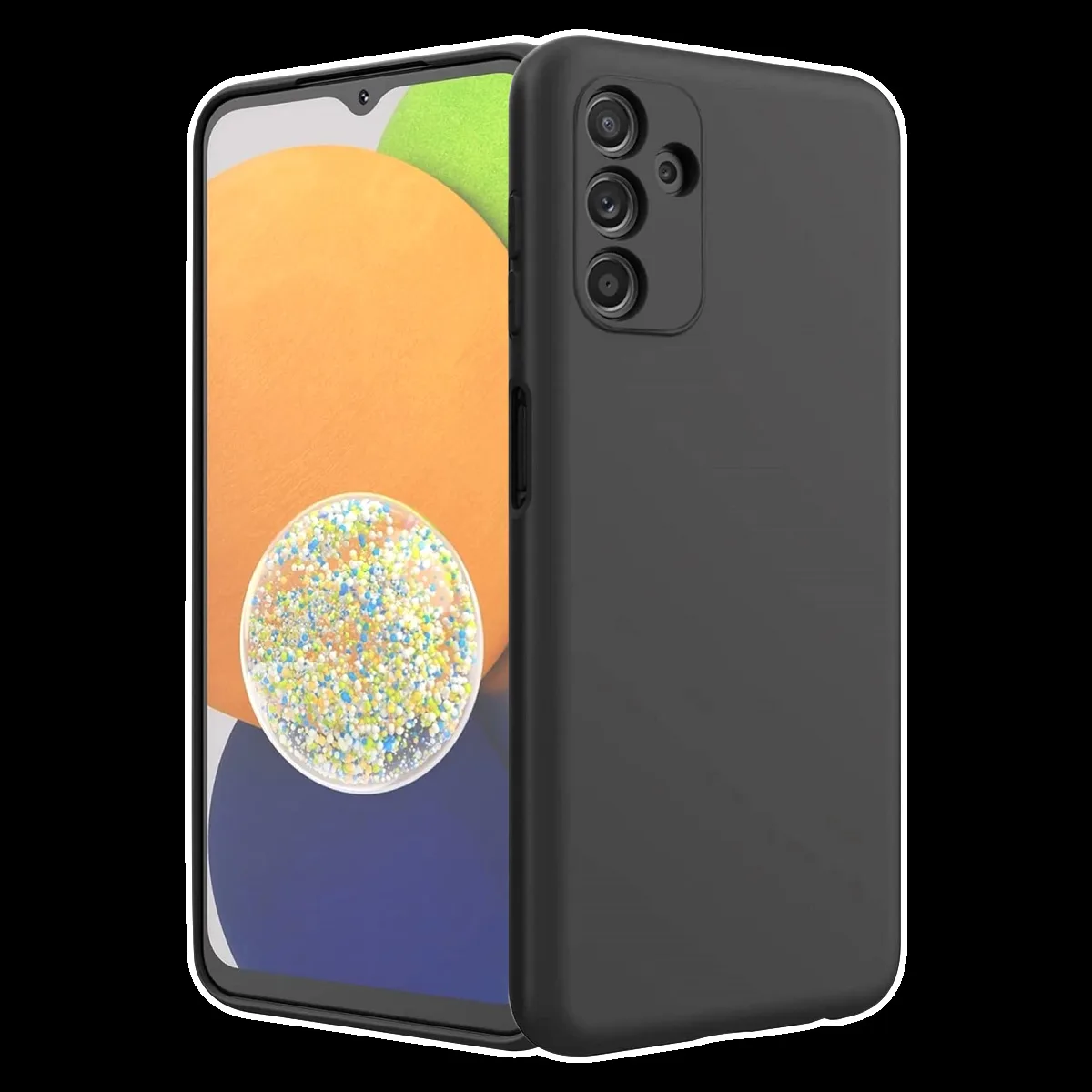 in base Soft Silicon Back Case for Samsung Galaxy A14 (360 Degree Protection, Black)