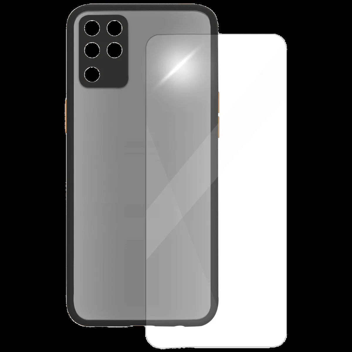 ARROW Camera Duplex Screen Protector & Polycarbonate Back Cover Combo for oppo F19 Pro (Scratch Protection, Black)