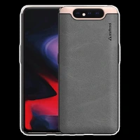 stuffcool Rego PU Leather Back Cover for SAMSUNG Galaxy A80 (Wireless Charging Compatible, Black)