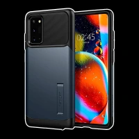 spigen Slim Armor TPU & Polycarbonate Back Case with Stand for SAMSUNG Galaxy Note 20 (Wireless Charging Compatible, Metal)