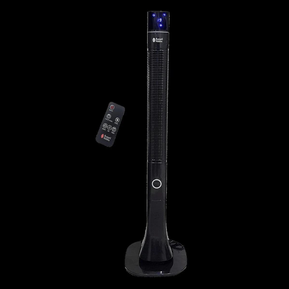 Russell Hobbs RTF-4800 Bladeless 13800 m3/hr Air Delivery Tower Fan with Remote (Superior Quality, Black)