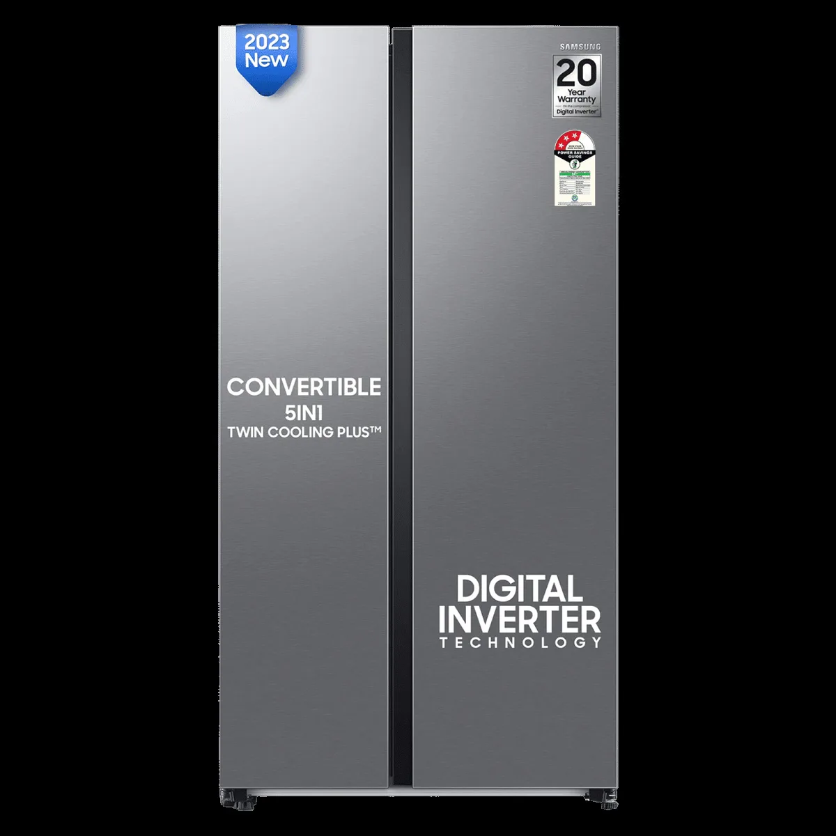 SAMSUNG 653 Litres 3 Star Auto Defrost Side by Side Convertible Refrigerator with Twin Cooling Plus (RS76CG8113SLHL, EZ Clean Steel)