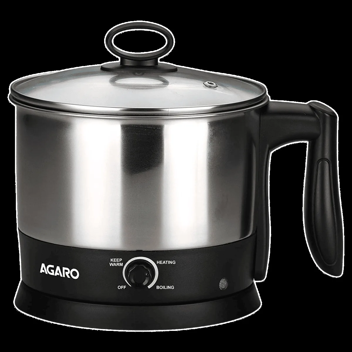 AGARO Esteem 600 Watt 1.2 Litre Multi Cook Electric Kettle with Rapid Boil Technology (Silver/Black)