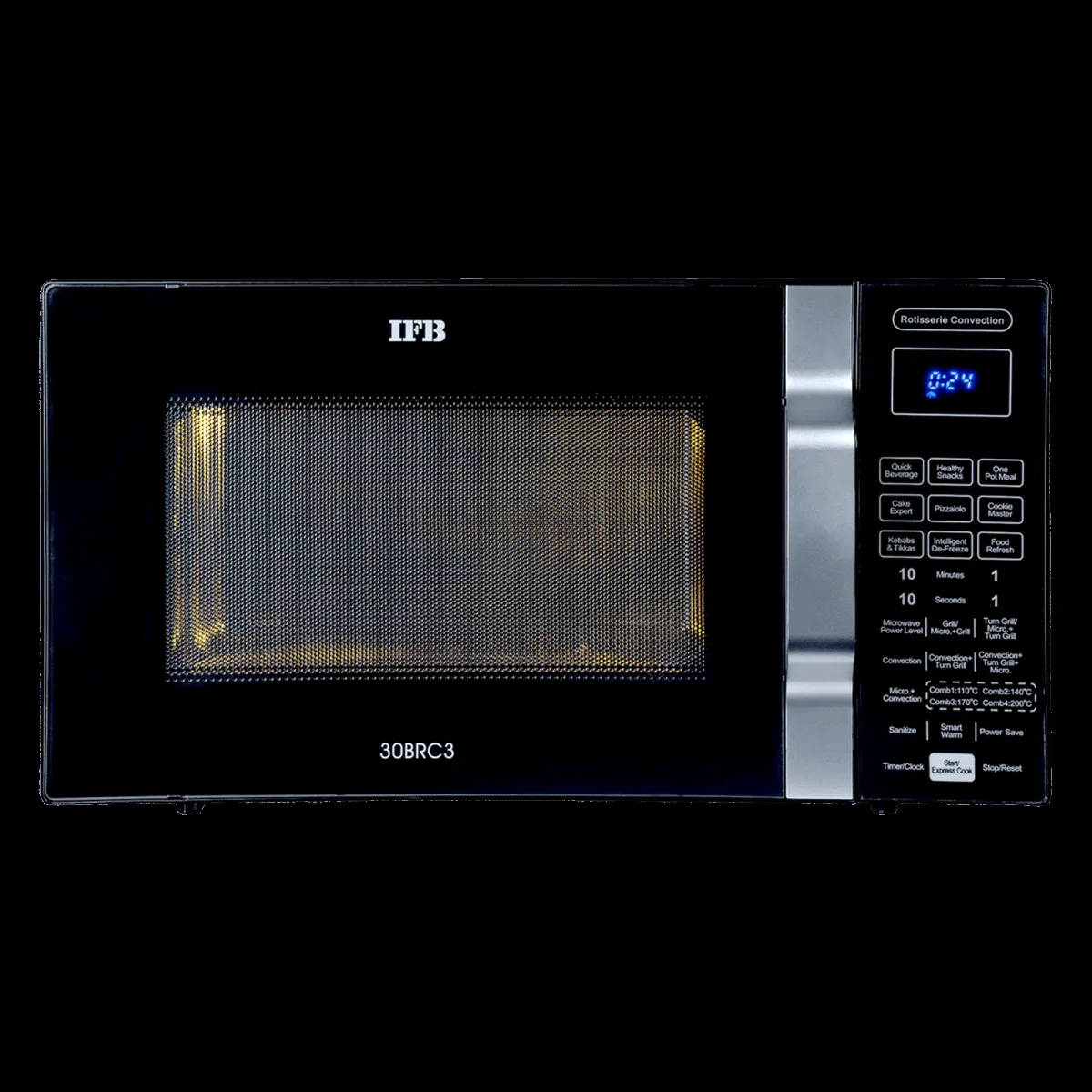 IFB 30L Convection Microwave Oven with 101 Autocook Menus (30BRC3, Black)