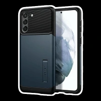 spigen Slim Armor TPU & Polycarbonate Back Case with Stand for SAMSUNG Galaxy S21 Plus (Wireless Charging Compatible, Metal Slate)