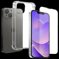 HYPHEN Duro Tempered Glass & TPU, Polycarbonate Back Cover Combo for Apple iPhone 14 Plus (Wireless Charging Compatible, Clear)