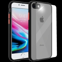 ARROW Camera Duplex Screen Protector & Polycarbonate Back Cover Combo for Apple iPhone SE (Anti Scratch Design, Black)