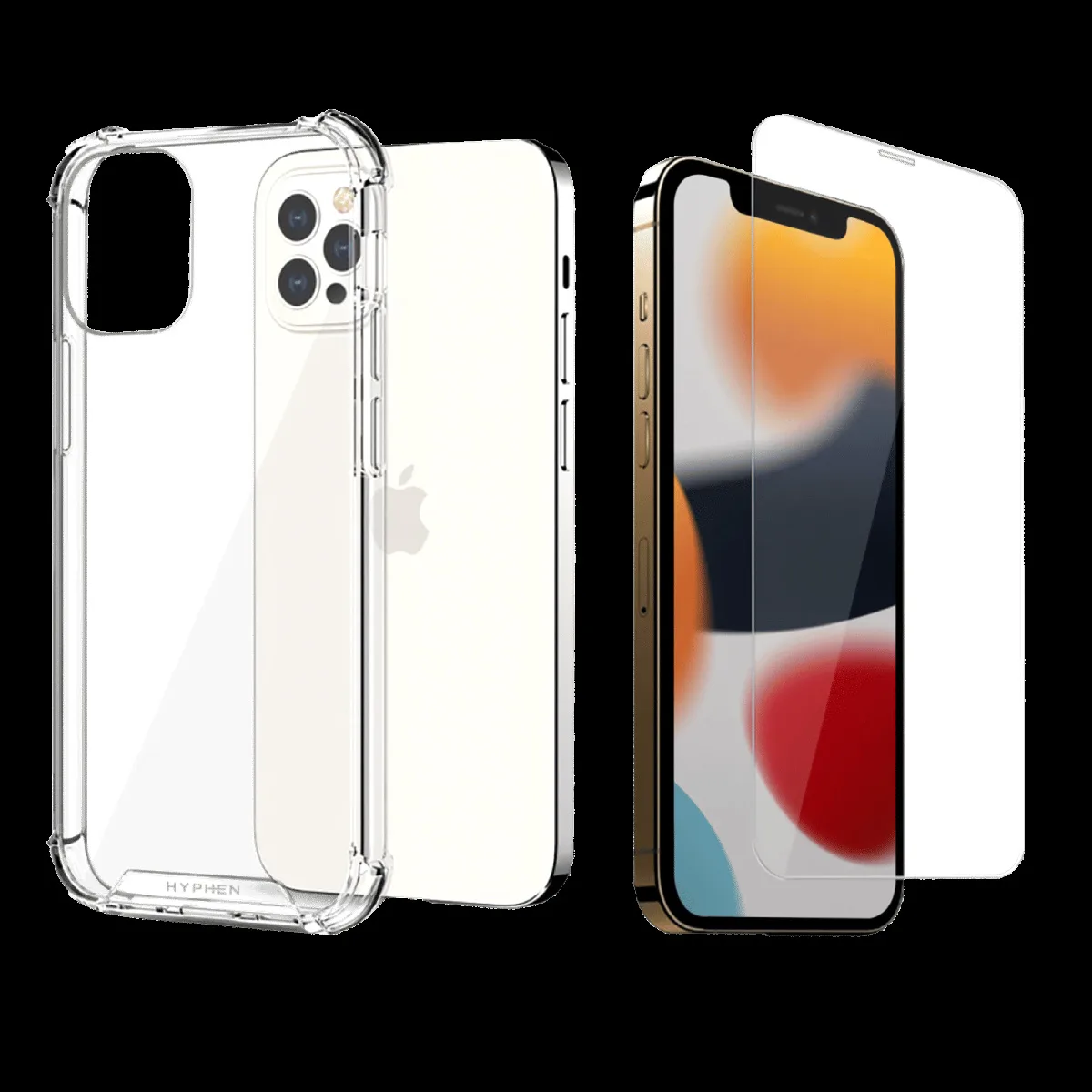 Hyphen DURO Screen Protector & TPU Back Cover Combo for Apple iPhone 13 Pro Max (Supports Wireless Charging, Clear)