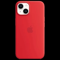 Apple Soft Silicone Back Cover for Apple iPhone 14 (MagSafe Charging Support, Red)