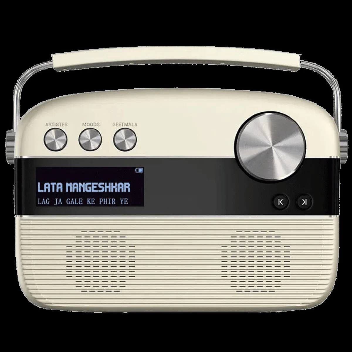 SAREGAMA Carvaan 6W Portable Bluetooth Speaker (5000 Pre Loaded Songs, Stereo Channel, White)