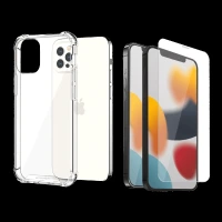 Hyphen DURO Screen Protector & TPU Back Cover Combo for Apple iPhone 13 Pro (Supports Wireless Charging, Clear)