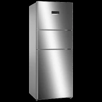 BOSCH Series 4 303 Litres Frost Free Triple Door Convertible Refrigerator with Temperature Display (CMC33K05NI, Smoky Steel)