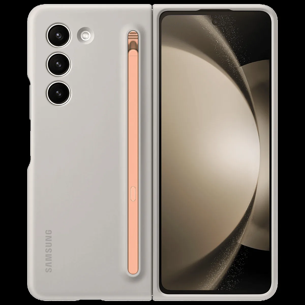 SAMSUNG Soft Back Case for Galaxy Z Fold5 (Built-in S Pen Slot, Sand)