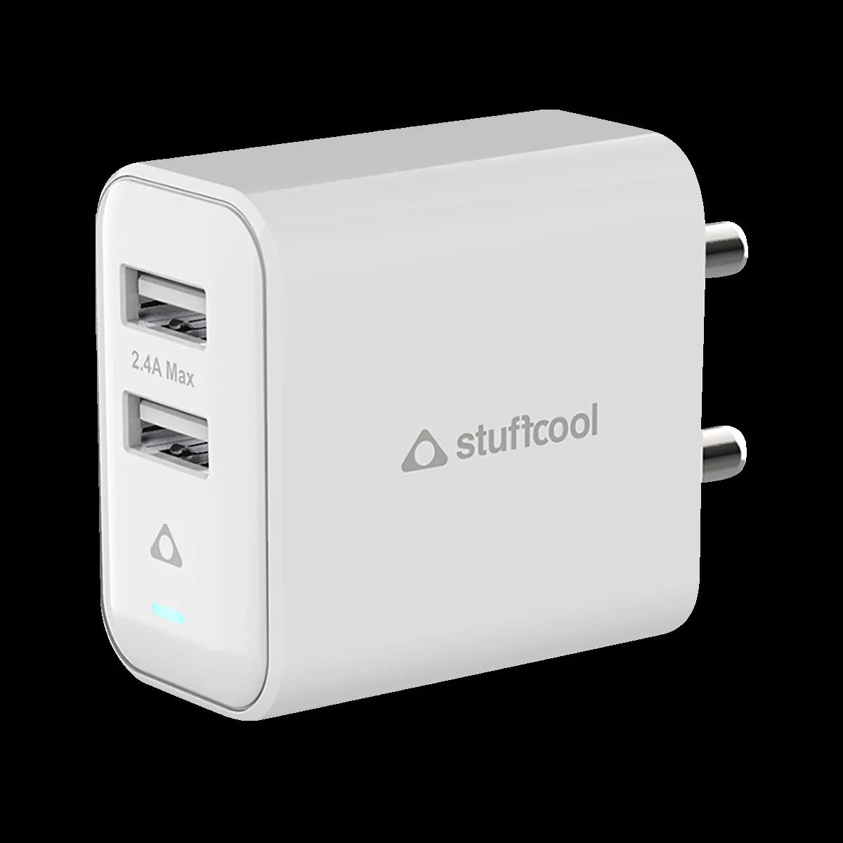 Stuffcool Flow 12W Type A 2-Port Charger (Adapter Only, Over Temperature Protection, White)