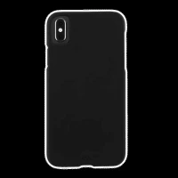 Case-Mate Premium Leather Back Cover for Apple iPhone XS Max (Wireless Charging Support, Black)