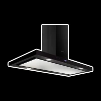 elica ISMART SPOT H4 EDS ISLAND LTW 90 NERO 90cm Ducted Ceiling Mounted Chimney with Touch Control Panel (Black)