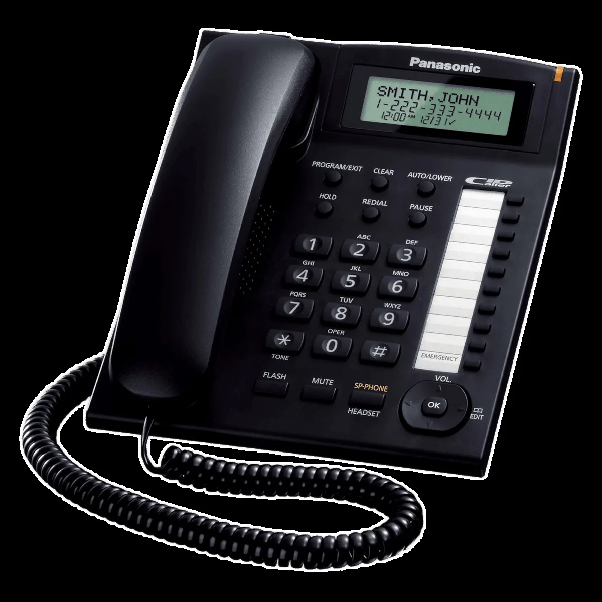 Panasonic Corded Phone (KX-TS880, Black)