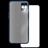 Arrow Duplex Screen Protector & Polycarbonate Back Cover Combo for realme 8 (Anti Scratch Design, Blue)