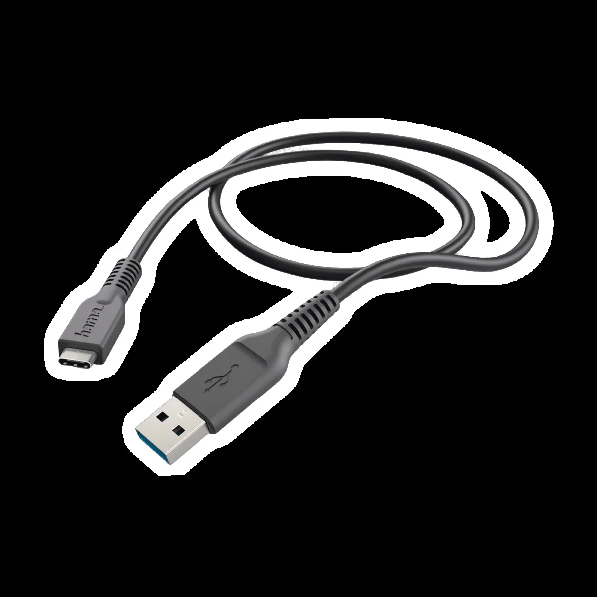 Hama Type A to Type C 3.3 Feet (1M) Cable (Optimised Internal Conductors, Black)