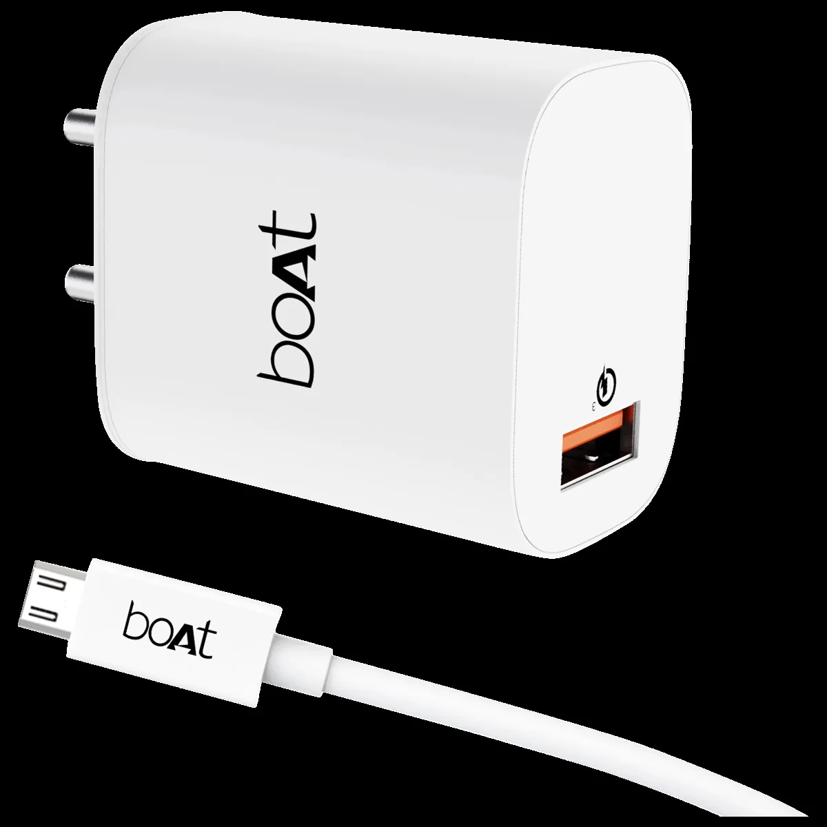 boAt WCD 18W Type A Fast Charger (Type A to Micro USB Cable, Smart IC Protection, White)
