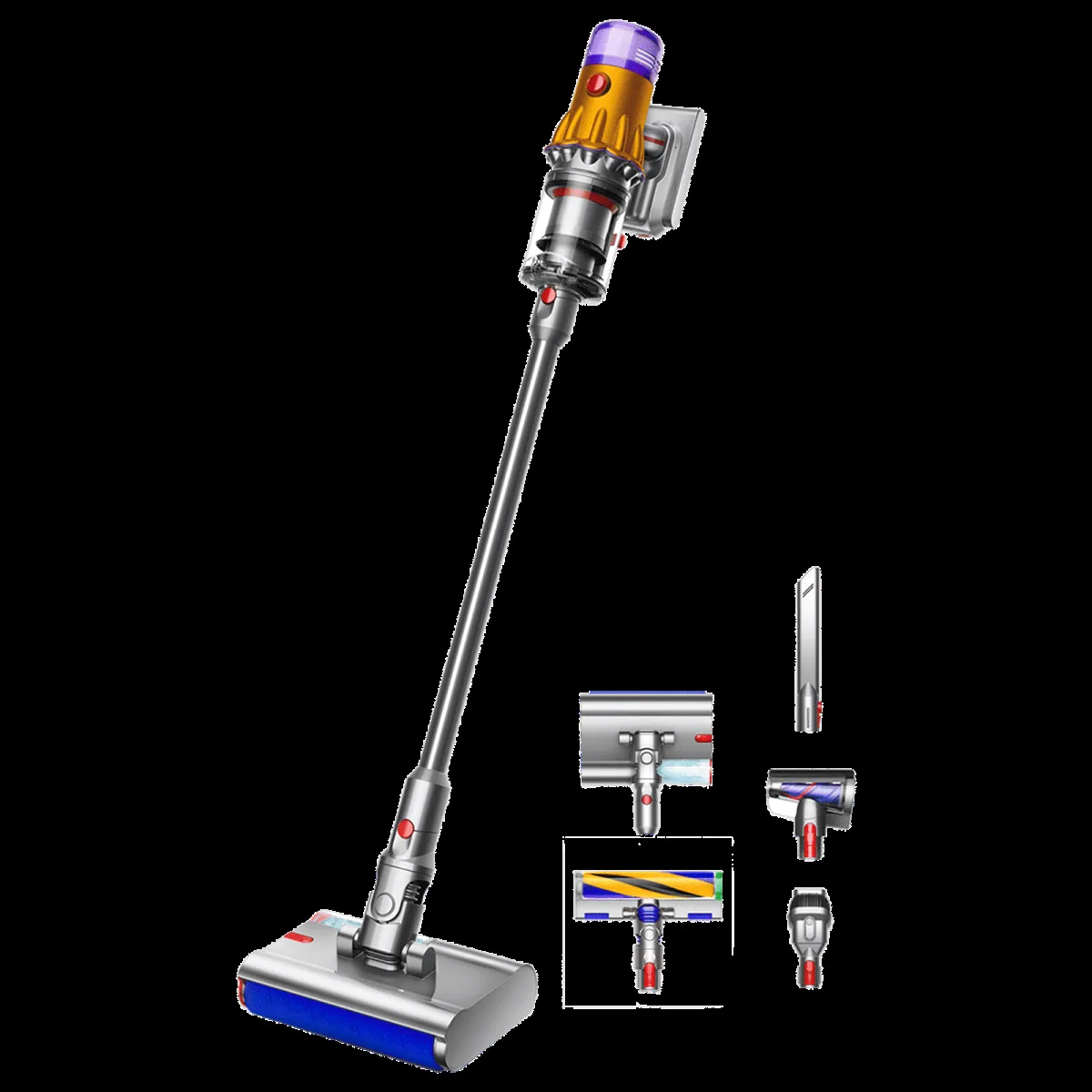 dyson V12S Detect Slim Submarine 150W Cordless Wet & Dry Vacuum Cleaner with Anti-tangle Technology (11 Root Cyclones, Yellow & Nickel)