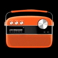 SAREGAMA Carvaan Premium Pop 6W Portable Speaker (Pre-loaded 5000 Evergreen Hindi Songs, 2.0Channel, SC230, Candy Orange)