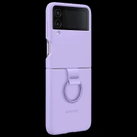 SAMSUNG Soft Silicone Back Cover for SAMSUNG Galaxy Z Flip4 (With Backside Ring, Bora Purple)