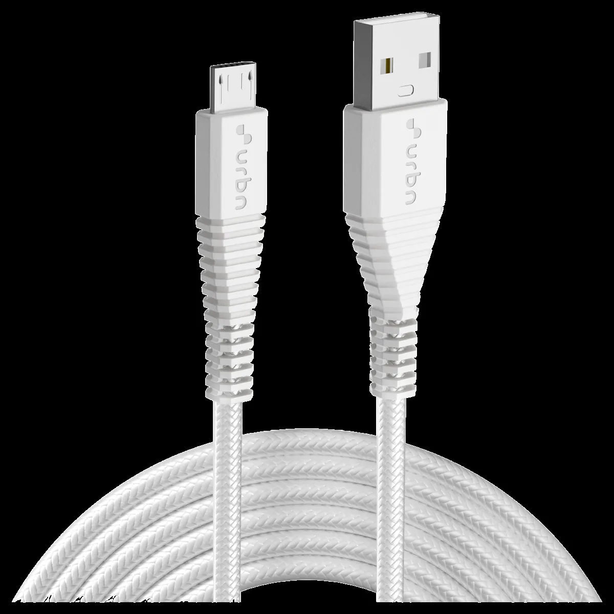 urbn Type A to Micro USB Type B 4.95 Feet (1.5 M) Cable (Tangle-free Design, White)