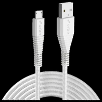 urbn Type A to Micro USB Type B 4.95 Feet (1.5 M) Cable (Tangle-free Design, White)