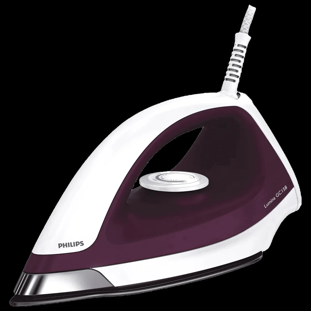 PHILIPS GC158/02 1100 Watts Dry Iron (Cast-in Soleplate Technology, Purple)