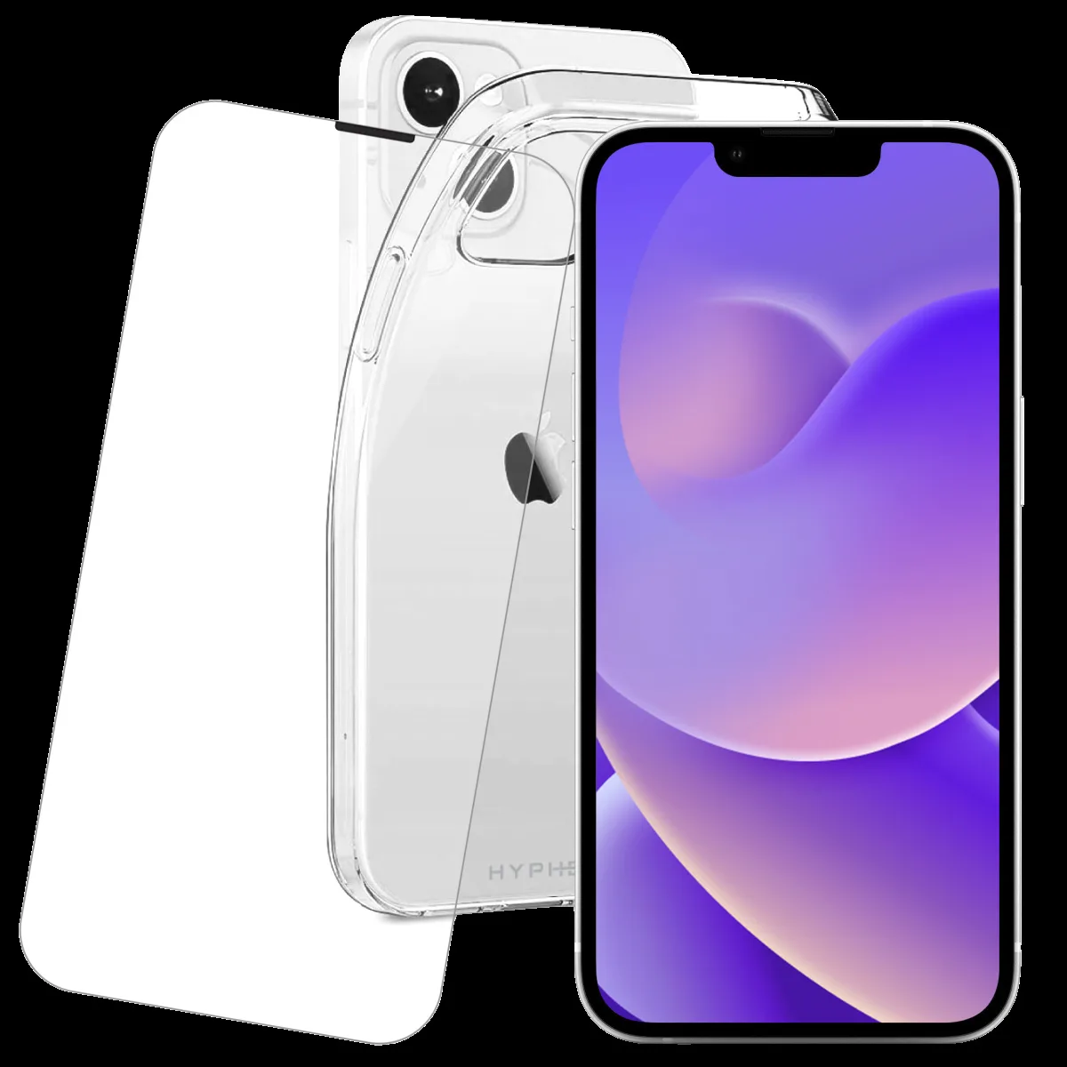 HYPHEN Aire Tempered Glass & TPU, Polycarbonate Back Cover Combo for Apple iPhone 14 Plus (Wireless Charging Compatible, Clear)