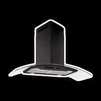elica ISMART GLACE TRIM BF ISLAND LTW 90 90cm Ductless Ceiling Mounted Chimney with Motion Sensor (Black)