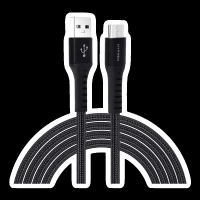 Hyphen Type A to Micro USB 3.9 Feet (1.2M) Cable (Tangle Free Design, Black)